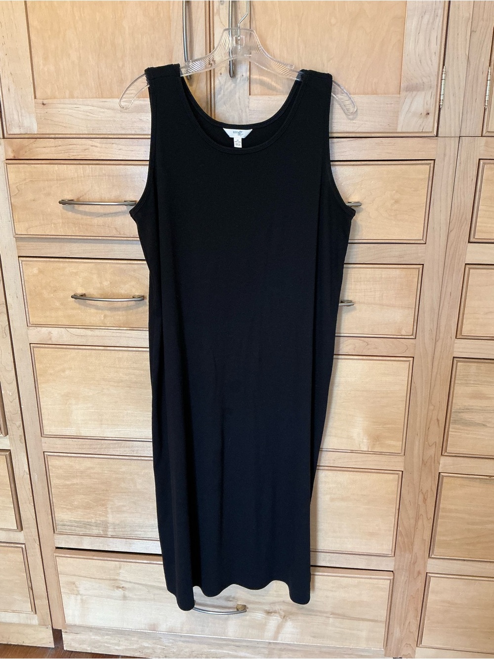 Terra & Sky black tank dress 1X sleeveless 5% spandex equals stretchy
